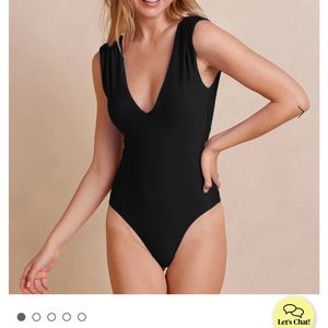 Summersalt Black Ruched Back Flip One Piece Sz 10